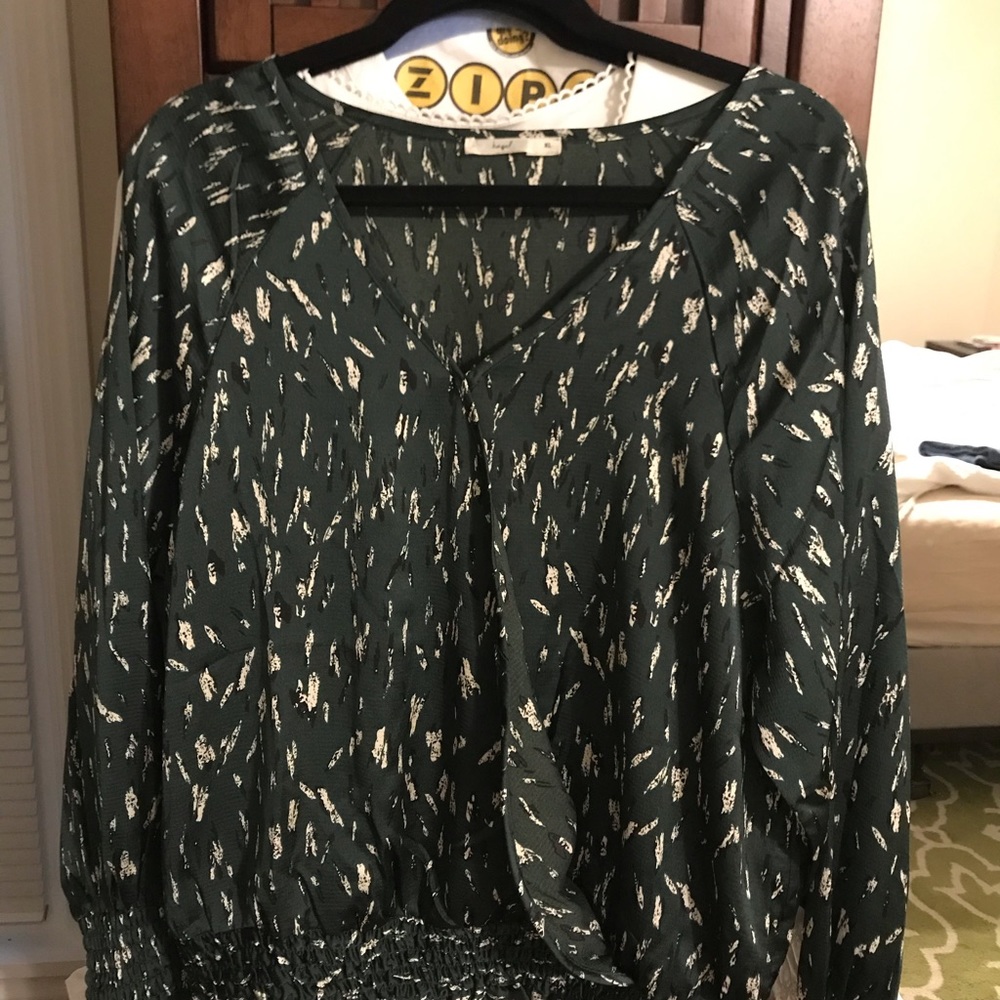 Green printed shirt